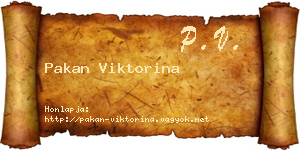 Pakan Viktorina névjegykártya